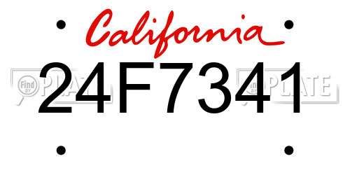 24F7341 California License Plate