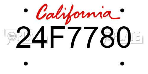24F7780 California License Plate