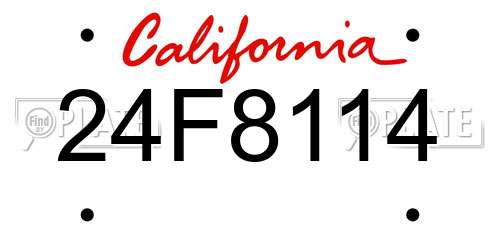 24F8114 California License Plate