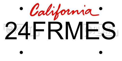 24FRMES California License Plate
