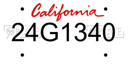 24G1340 California License Plate