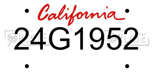 24G1952 California License Plate