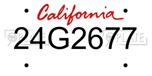 24G2677 California License Plate
