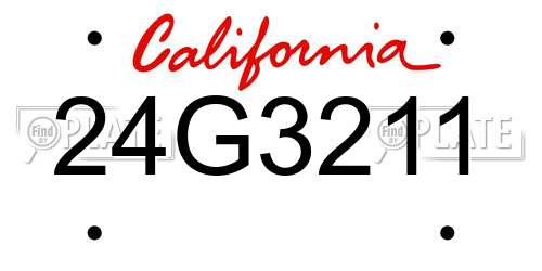 24G3211 California License Plate