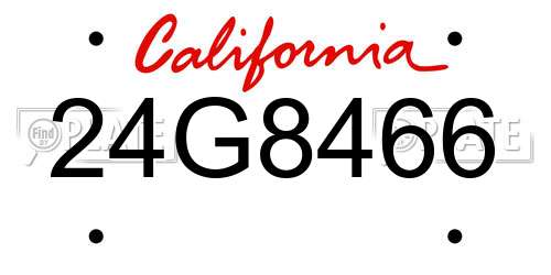 24G8466 California License Plate