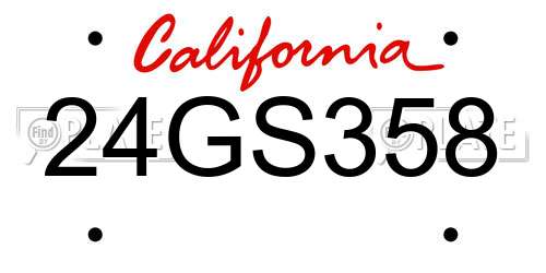 24GS358 California License Plate