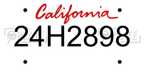 24H2898 California License Plate