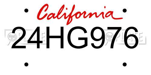 24HG976 California License Plate
