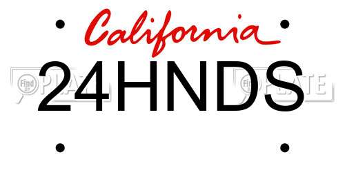 24HNDS California License Plate