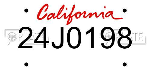 24J0198 California License Plate