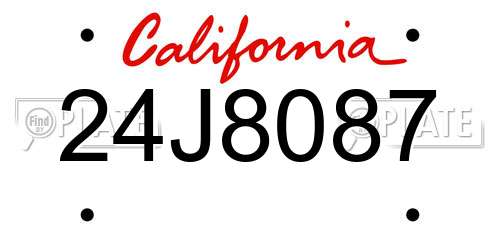 24J8087 California License Plate