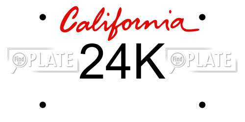 24K California License Plate