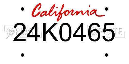 24K0465 California License Plate