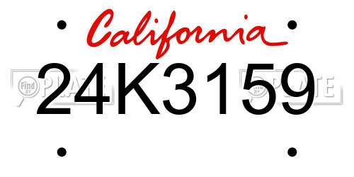 24K3159 California License Plate