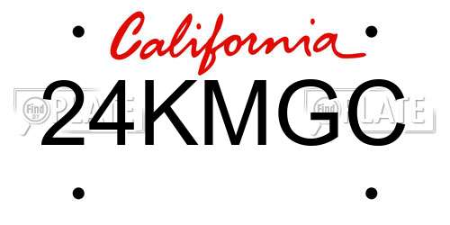 24KMGC California License Plate
