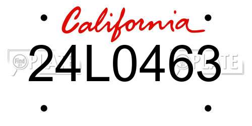24L0463 California License Plate
