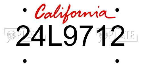 24L9712 California License Plate