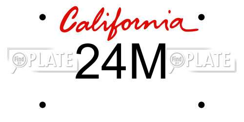 24M California License Plate