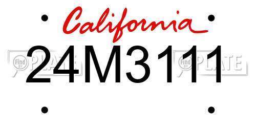 24M3111 California License Plate
