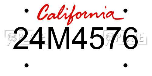 24M4576 California License Plate
