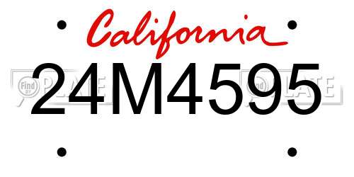 24M4595 California License Plate