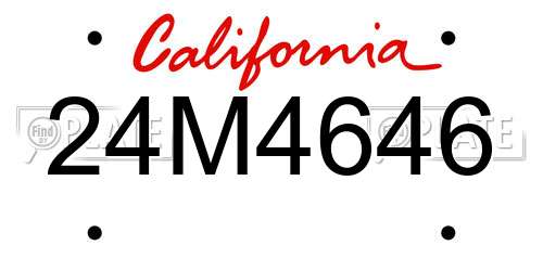 24M4646 California License Plate
