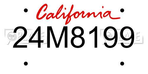 24M8199 California License Plate