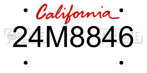 24M8846 California License Plate