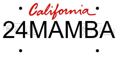 24MAMBA California License Plate