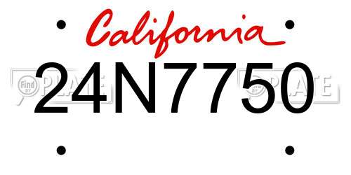 24N7750 California License Plate