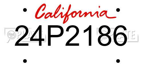 24P2186 California License Plate