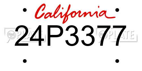 24P3377 California License Plate