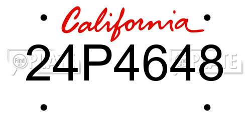 24P4648 California License Plate
