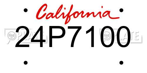 24P7100 California License Plate