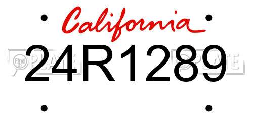 24R1289 California License Plate