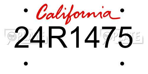 24R1475 California License Plate