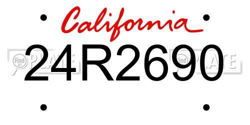 24R2690 California License Plate