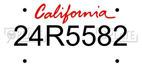 24R5582 California License Plate