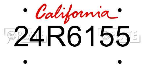 24R6155 California License Plate