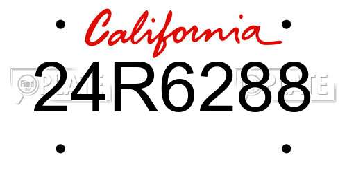 24R6288 California License Plate