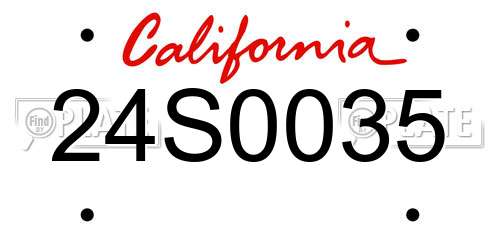 24S0035 California License Plate