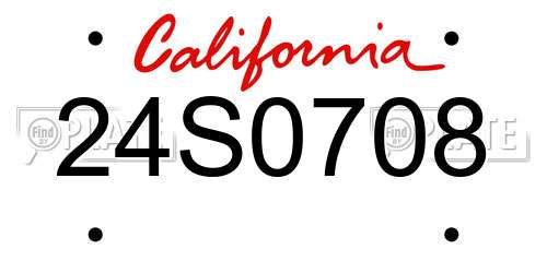 24S0708 California License Plate
