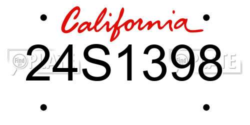 24S1398 California License Plate