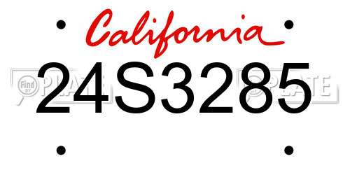 24S3285 California License Plate