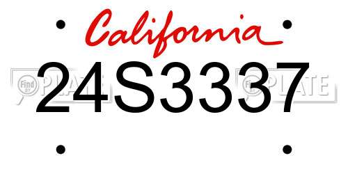 24S3337 California License Plate