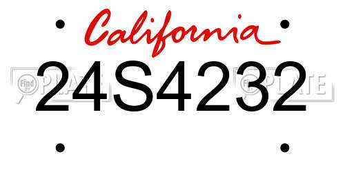24S4232 California License Plate