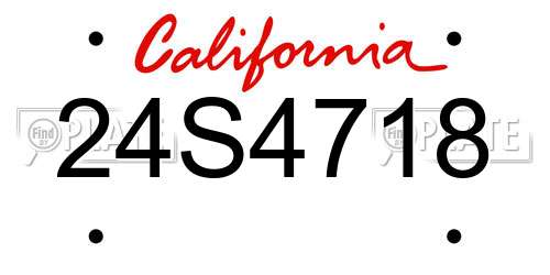 24S4718 California License Plate