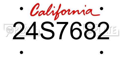 24S7682 California License Plate