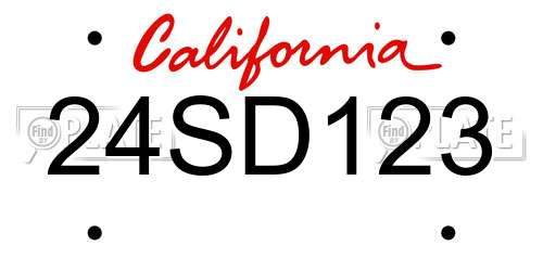 24SD123 California License Plate