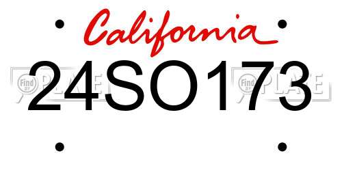 24SO173 California License Plate
